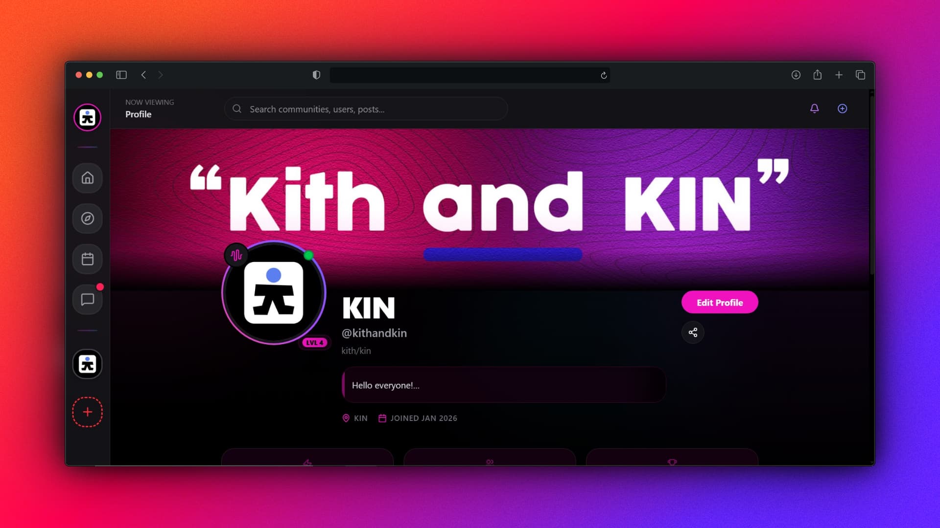 Your profile, your space